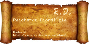 Reichardt Dionízia névjegykártya